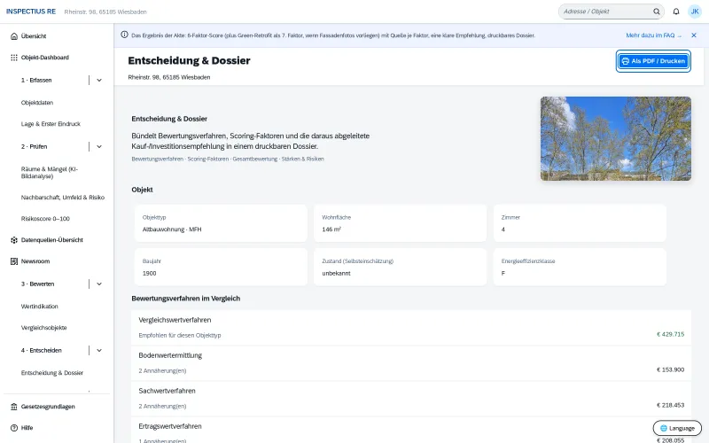 Entscheidungs-KI und Nächste Schritte in der Inspectius Objektakte